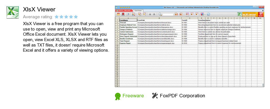 XlsX Viewer