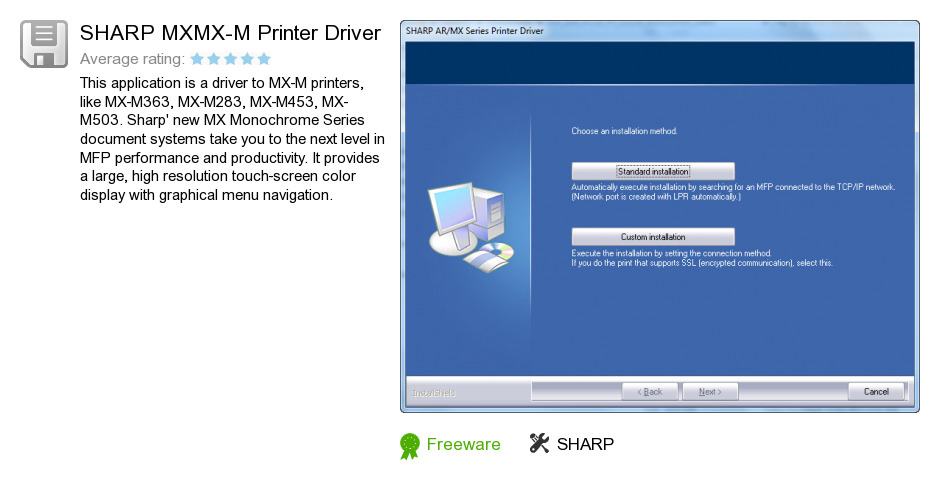 sharp printer driver