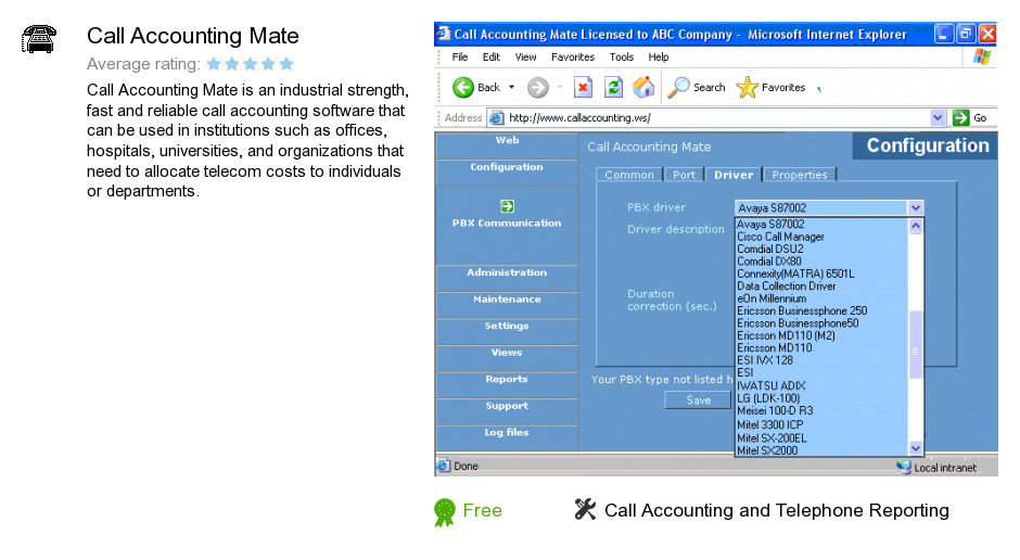 Call Accounting Mate