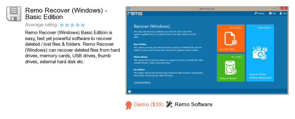 Remo Recover (Windows) - Basic Edition
