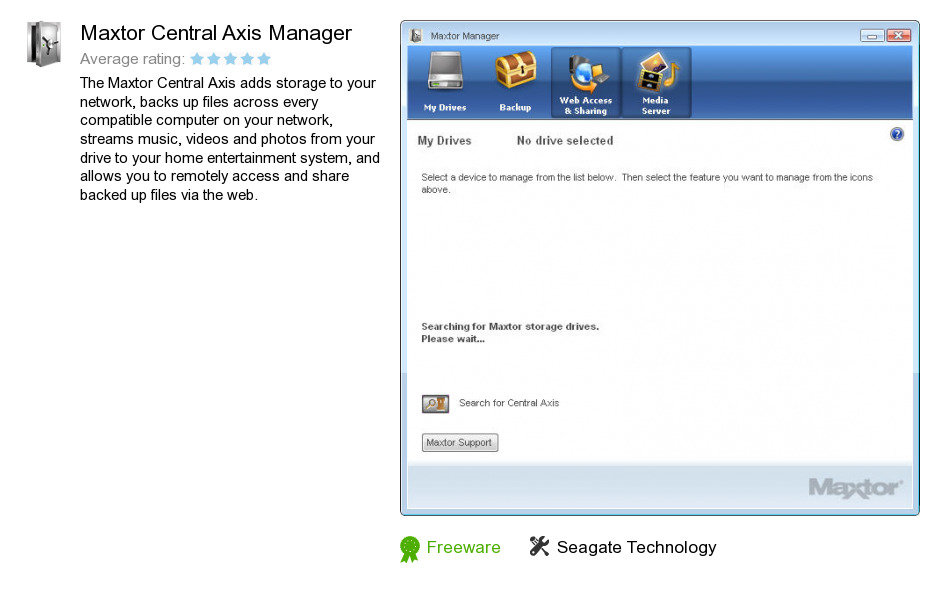 Maxtor Central Axis Manager