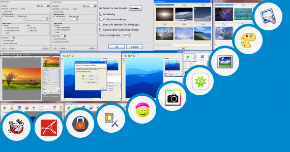 Software collection for Sun Glow Photo Edit Effect