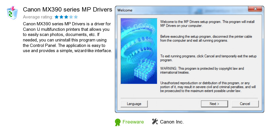 Canon MX390 series MP Drivers