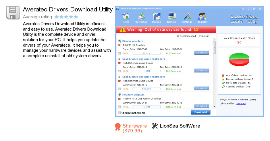 Averatec Drivers Download Utility