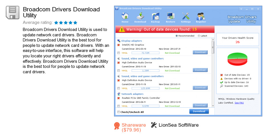 Broadcom Drivers Download Utility