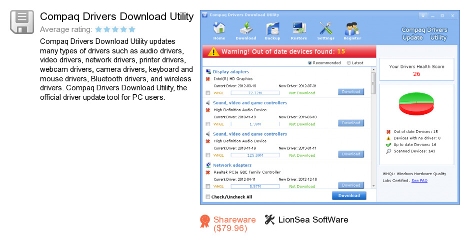 Compaq Drivers Download Utility