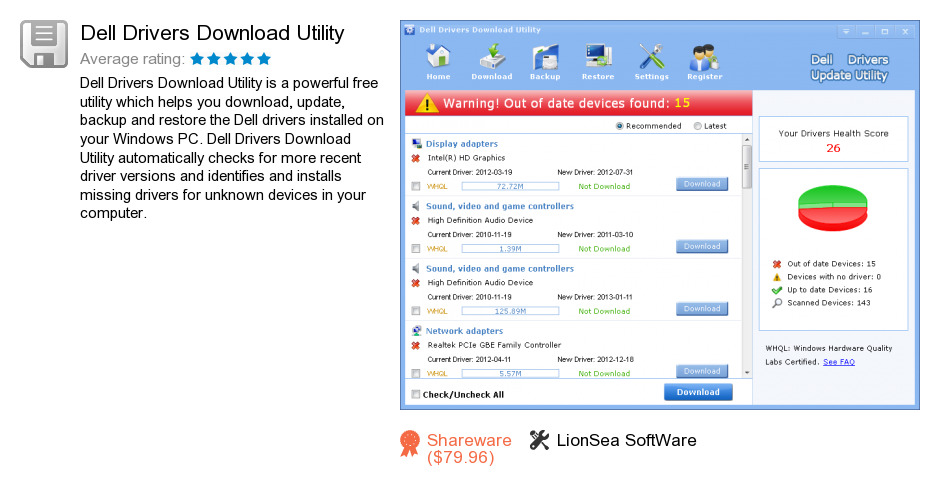 Free Dell Drivers Download Utility Download: 2,845,034 bytes