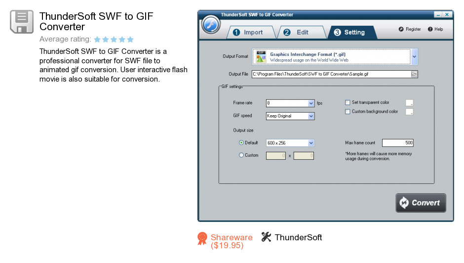 ThunderSoft SWF to GIF Converter
