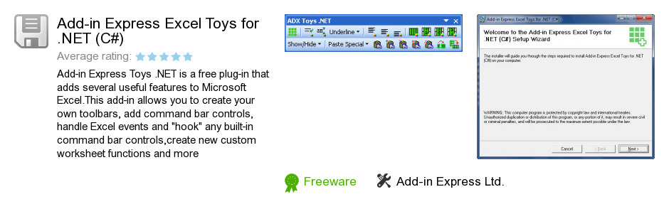 Add-in Express Excel Toys for .NET (C#)