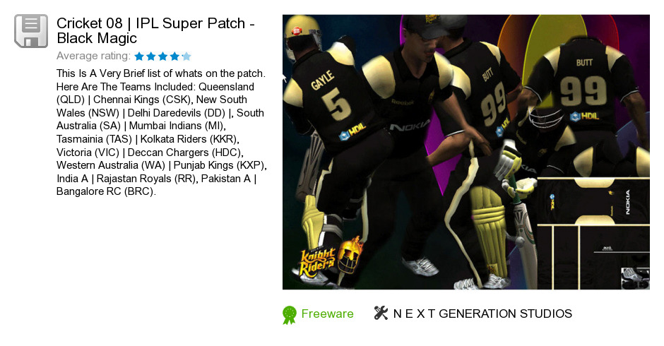 Cricket 08 | IPL Super Patch - Black Magic