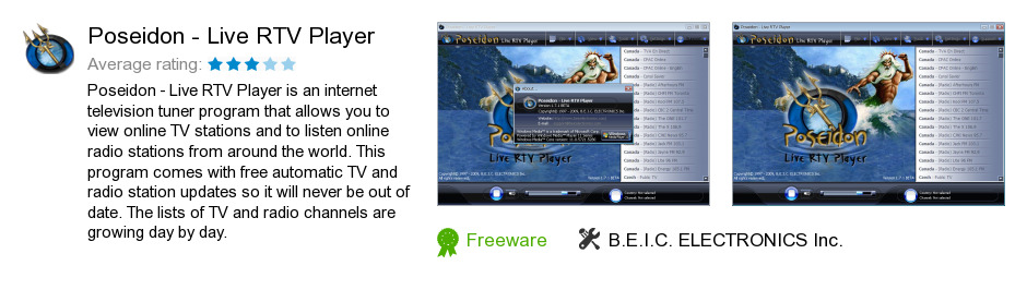 Poseidon - Live RTV Player