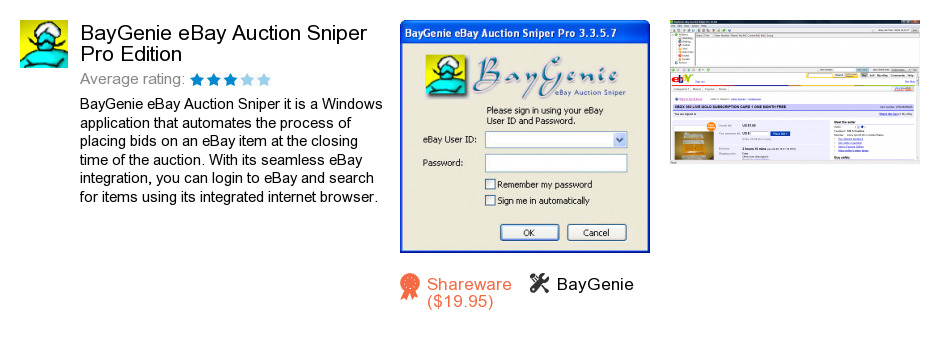 BayGenie eBay Auction Sniper Pro Edition