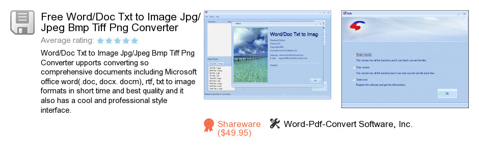 Free Word/Doc Txt to Image Jpg/Jpeg Bmp Tiff Png Converter