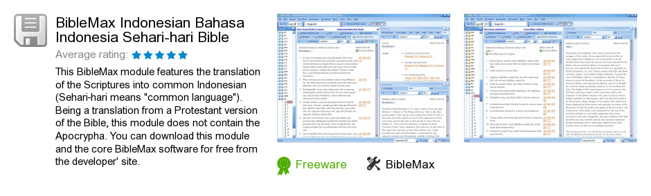 BibleMax Indonesian Bahasa Indonesia Sehari-hari Bible