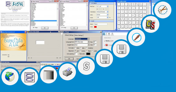 Software collection for Rediam Cutting Fonts