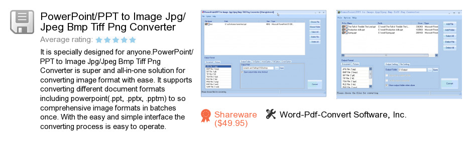 PowerPoint/PPT to Image Jpg/Jpeg Bmp Tiff Png Converter