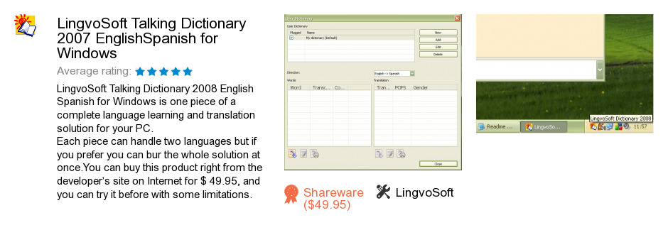 LingvoSoft Talking Dictionary 2007 English<->Spanish for Windows