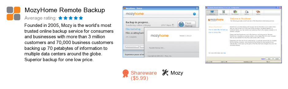 MozyHome Remote Backup