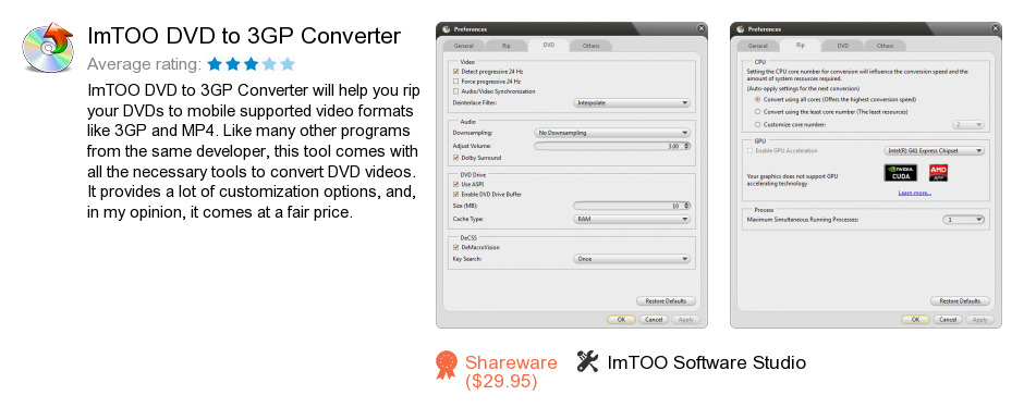ImTOO DVD to 3GP Converter