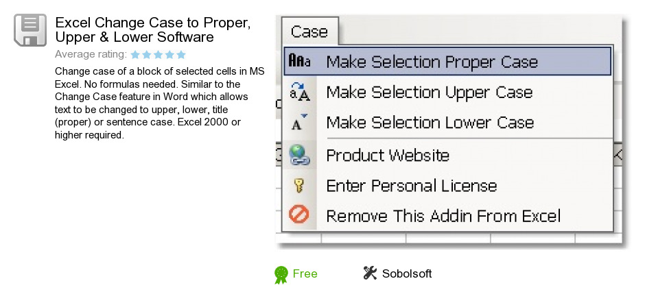 Excel Change Case to Proper, Upper & Lower Software