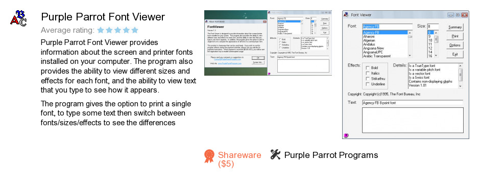 Purple Parrot Font Viewer