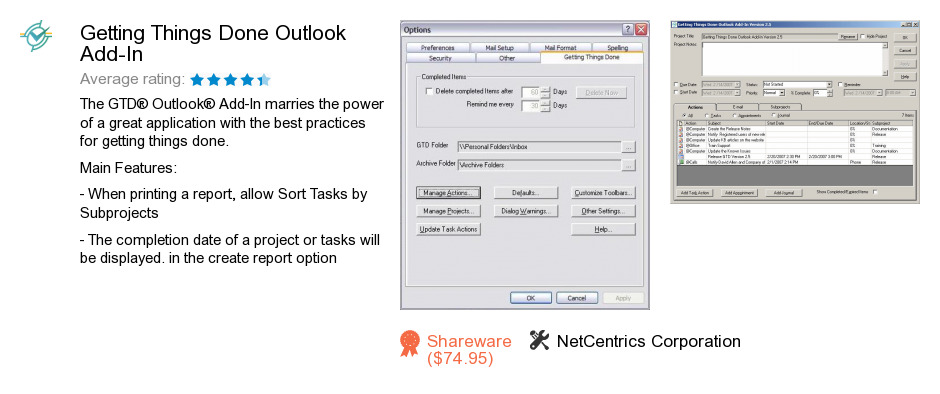 Getting Things Done Outlook Add-In