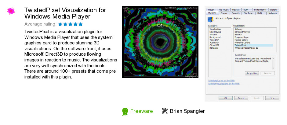 TwistedPixel Visualization for Windows Media Player