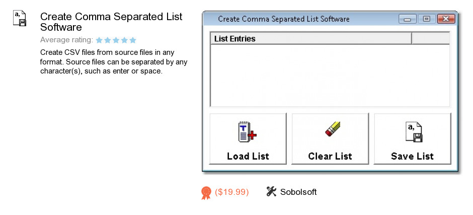 Create Comma Separated List Software