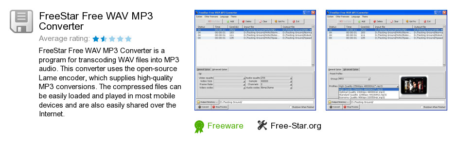 FreeStar Free WAV MP3 Converter