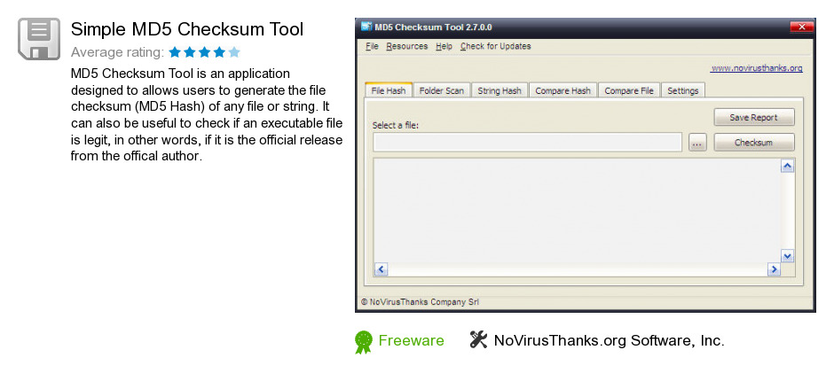 Simple MD5 Checksum Tool