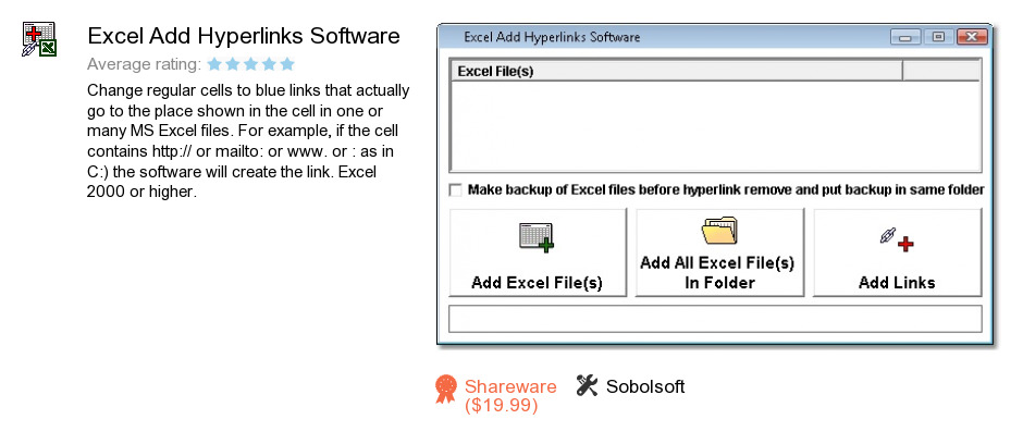 Excel Add Hyperlinks Software