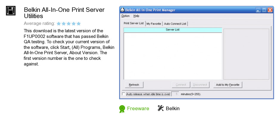 Belkin All-In-One Print Server Utilities