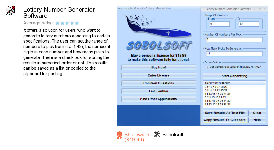 Lottery Number Generator Software