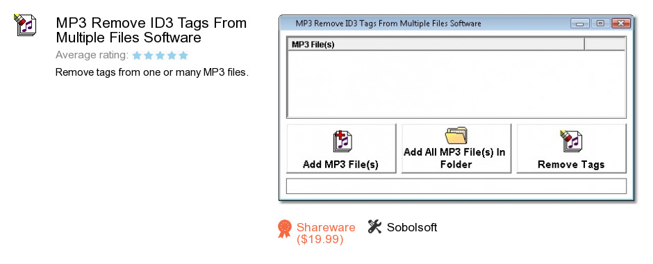 MP3 Remove ID3 Tags From Multiple Files Software