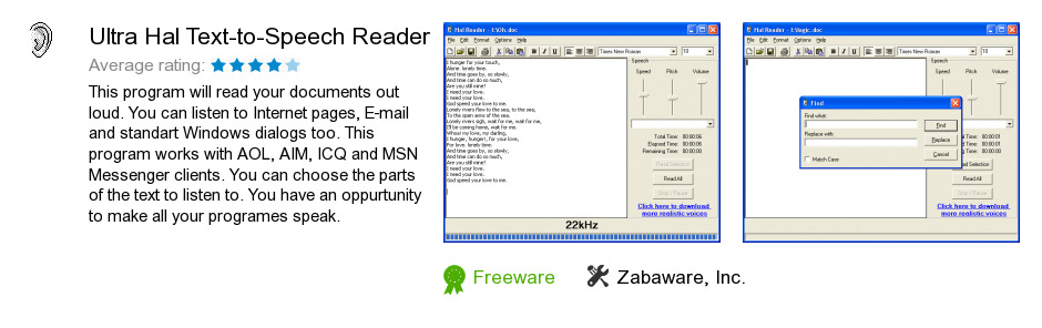Ultra Hal Text-to-Speech Reader