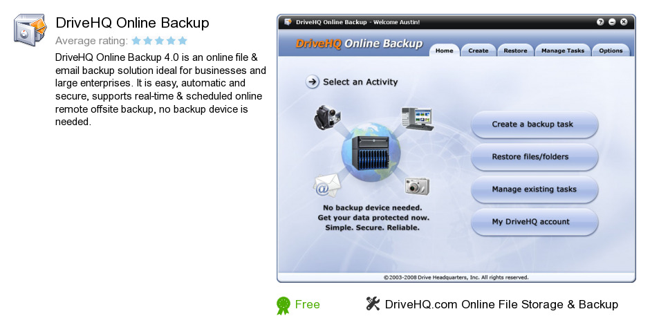 DriveHQ Online Backup