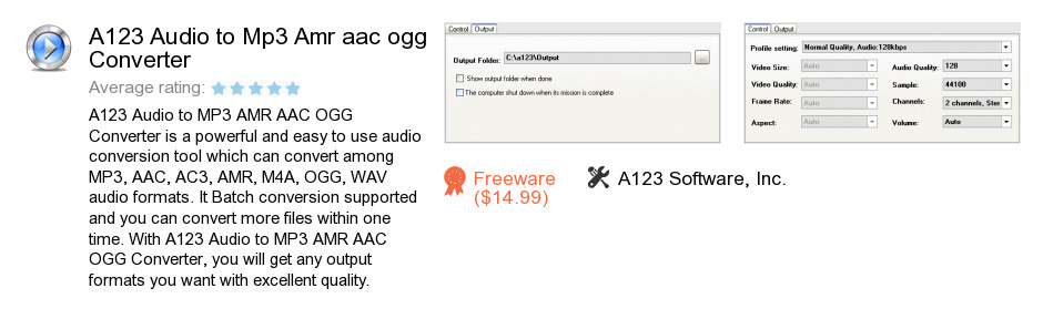 A123 Audio to Mp3 Amr aac ogg Converter