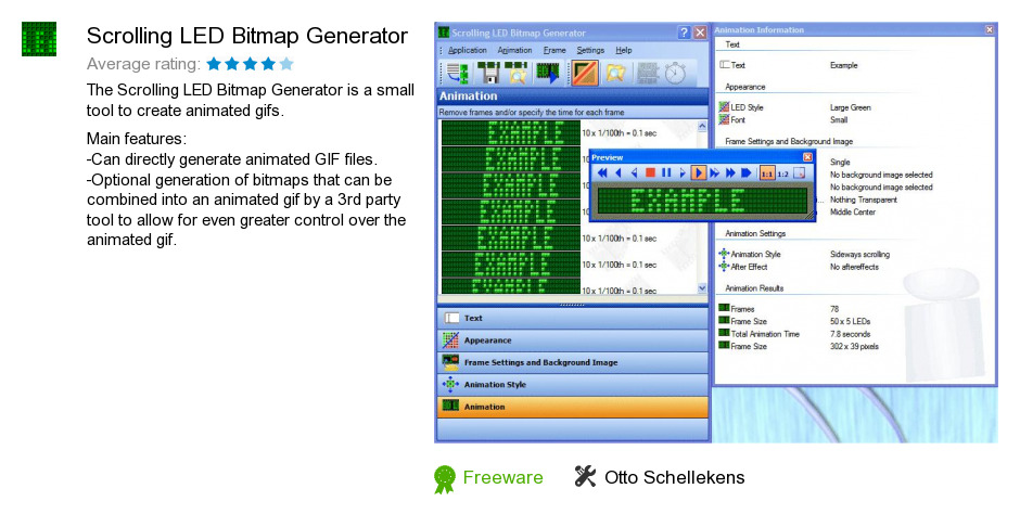 Scrolling LED Bitmap Generator