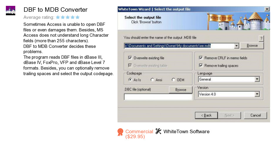 DBF to MDB Converter