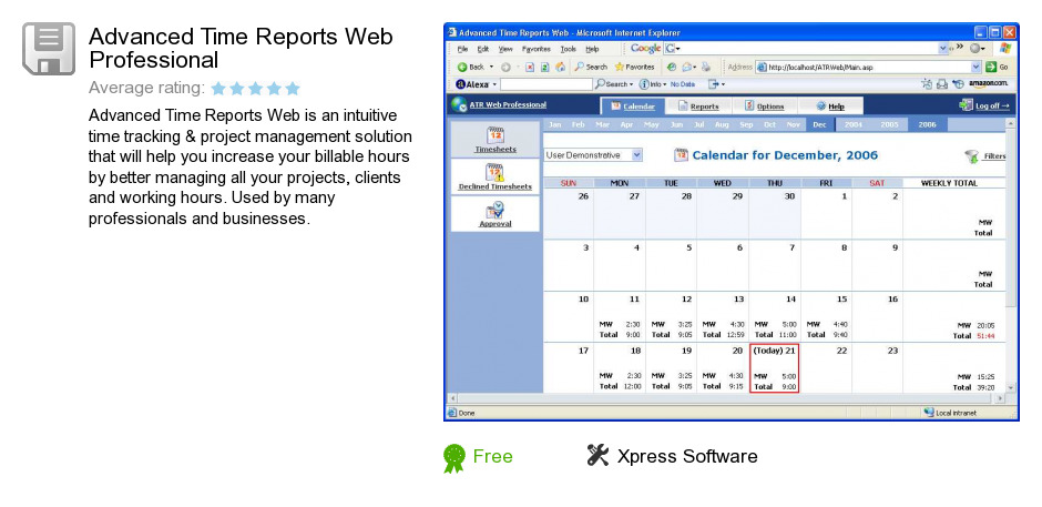 Advanced Time Reports Web Professional