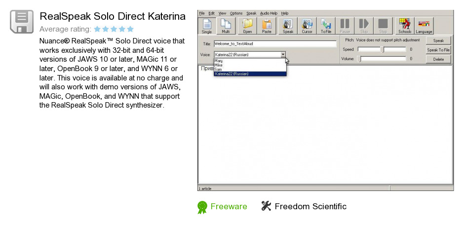 RealSpeak Solo Direct Katerina
