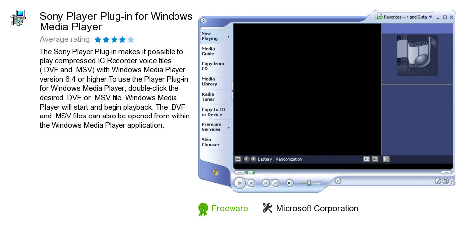 Sony Player Plug-in for Windows Media Player