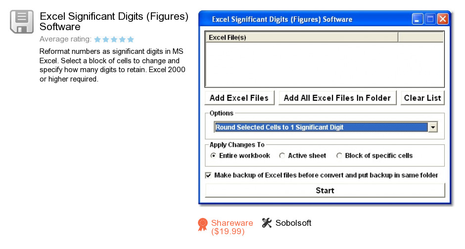 Excel Significant Digits (Figures) Software