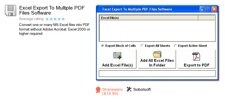 Excel Export To Multiple PDF Files Software