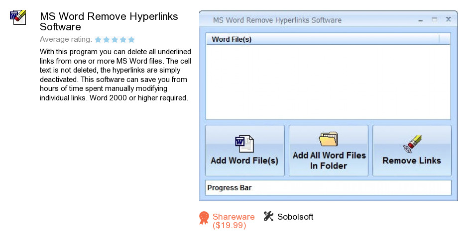 MS Word Remove Hyperlinks Software