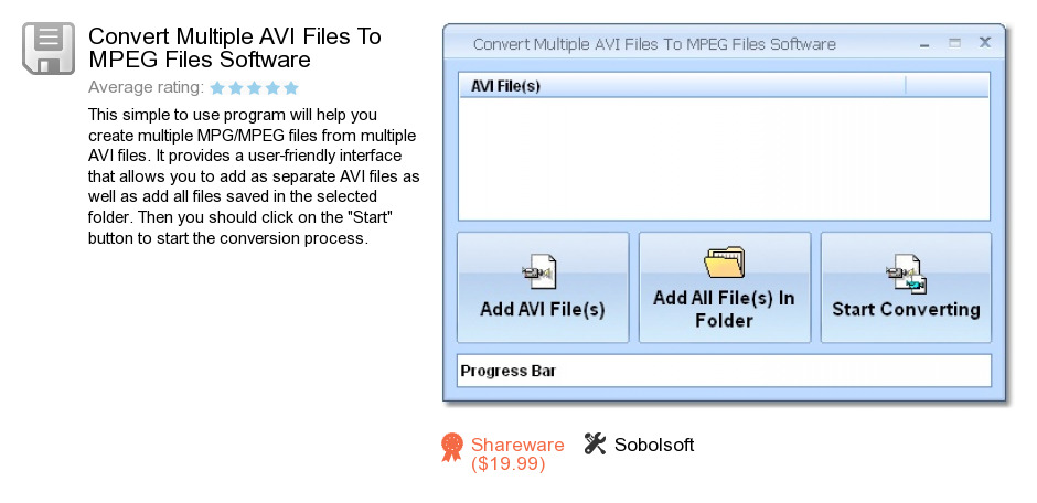 Convert Multiple AVI Files To MPEG Files Software