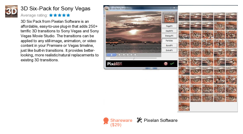3D Six-Pack for Sony Vegas