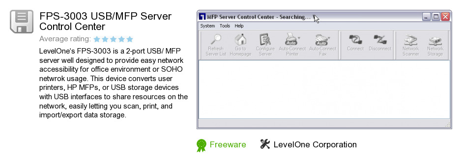 FPS-3003 USB/MFP Server Control Center