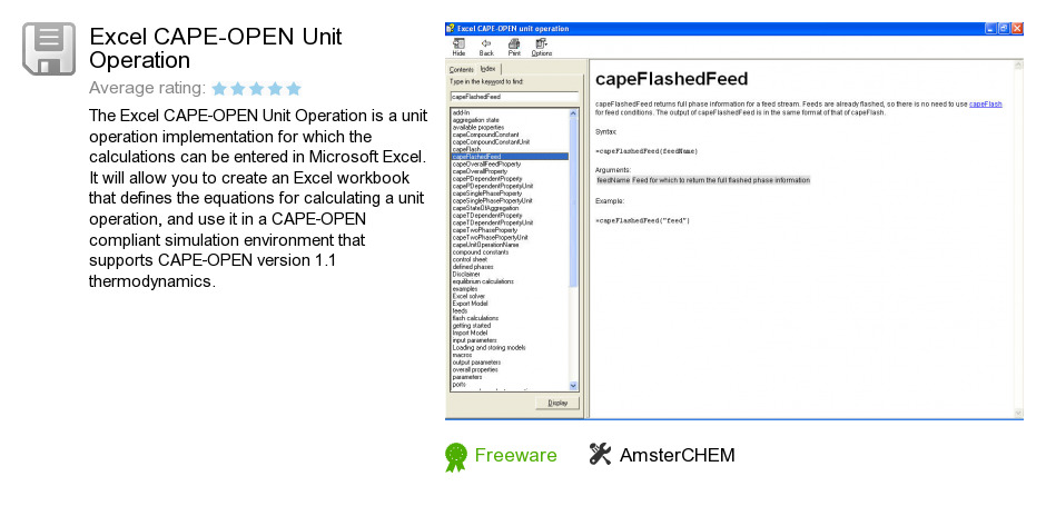 Excel CAPE-OPEN Unit Operation