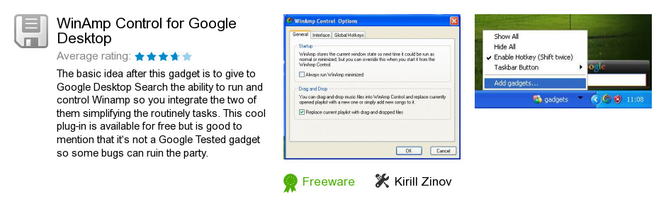 WinAmp Control for Google Desktop